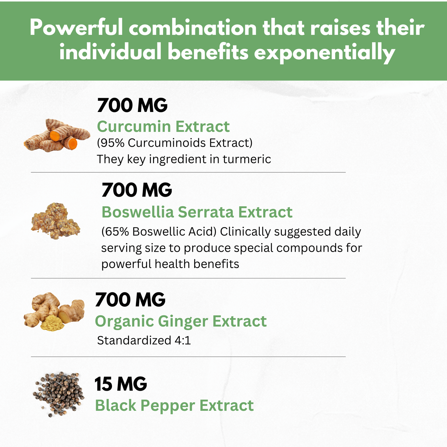 Boswellia Curcumin Ginger Extracts