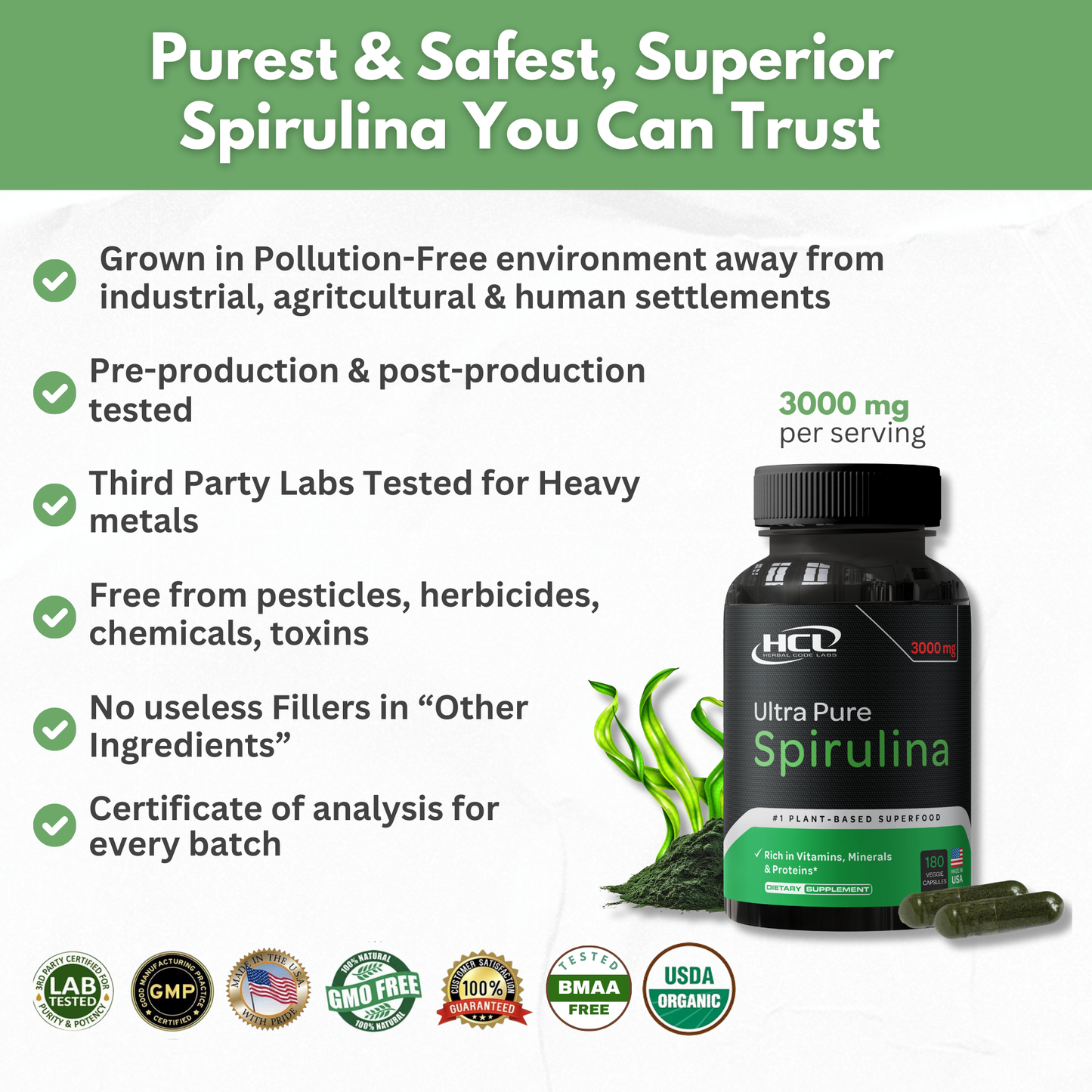 Spirulina Capsules Organic