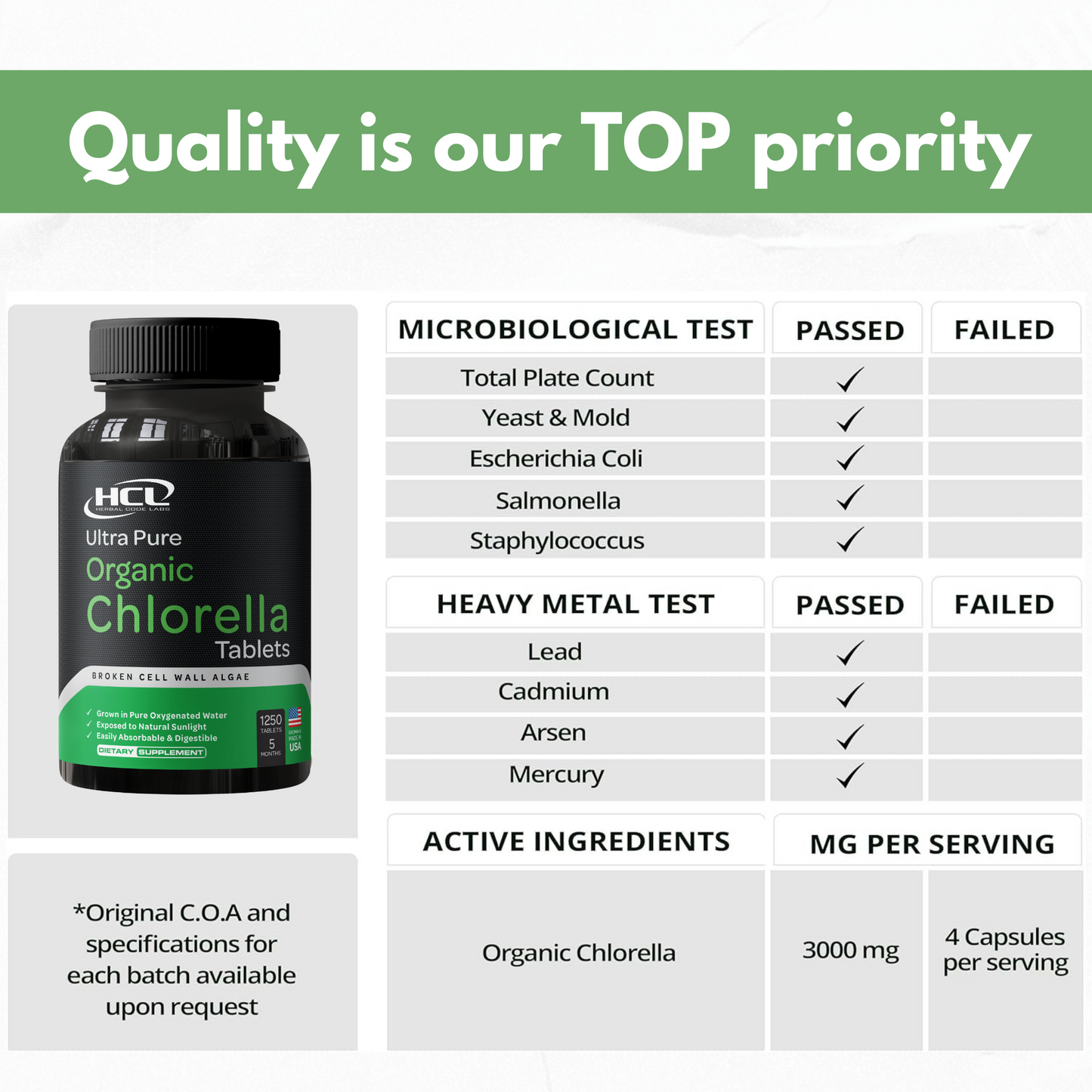 Chlorella Capsules Organic